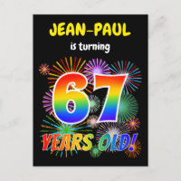 67. Geburtstag - Fun Fireworks, Regenbogen Look "6