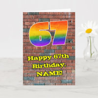 67. Geburtstag: Fun Graffiti-Inspiriert Regenbogen