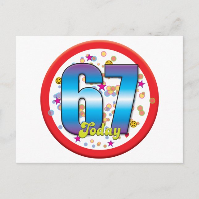 67. Geburtstag Heute v2 Postkarte (Vorderseite)