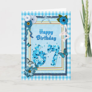 67. Geburtstag mit Scrapbook-Effekt Karte