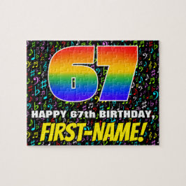 67. Geburtstag — Spaß, farbenfrohe Musiksymbole & Puzzle