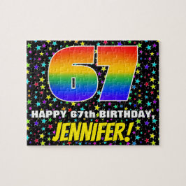 67. Geburtstag — Spaß, farbenfrohe Sternenweltenmu Puzzle