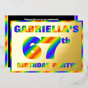 67. Geburtstagsfeier — Spaß, Regenbogenspektrum „6 Folieneinladung
