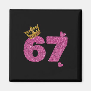67. Geburtstagskrone 67 Jahre alt Bday Magnet
