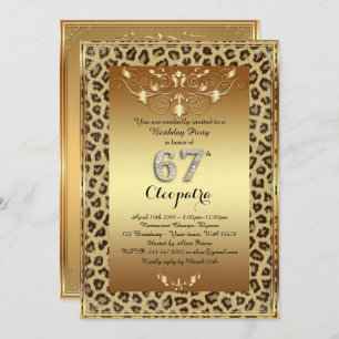 67. Geburtstagsparty 67., Royal Cheetah Gold plus Einladung