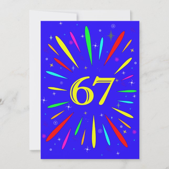 67. Geburtstagsparty Einladung Explosion (Vorderseite)