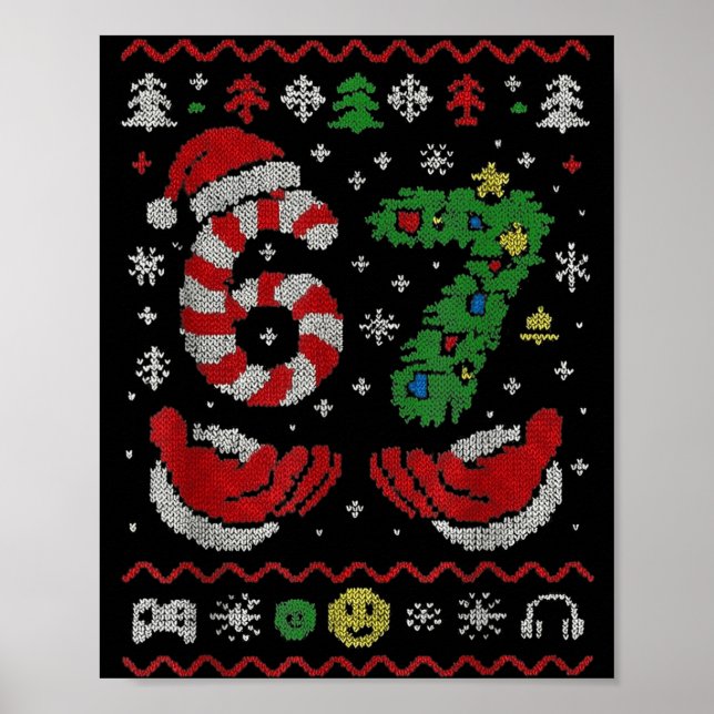 67 Gen Alpha Meme Ugly Christmas 6 7 Family Matchi Poster (Vorne)