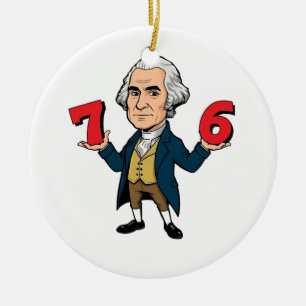 67 George Washington 7-6 Sechs Sieben Meme 67 Keramik Ornament