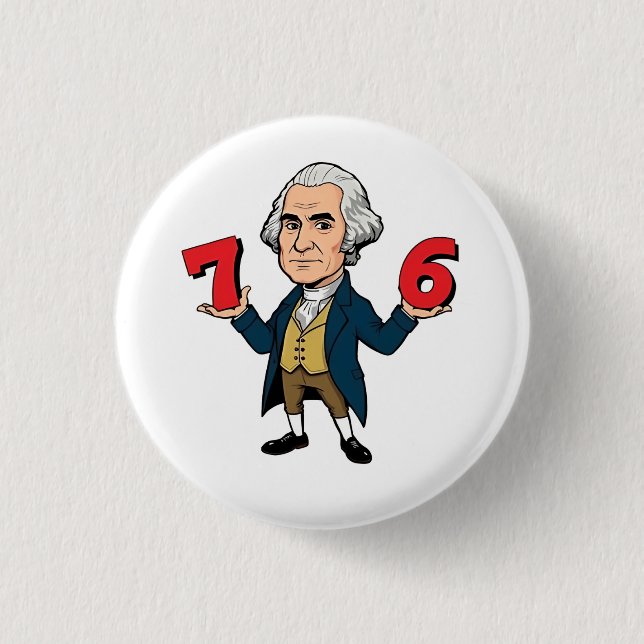 67 George Washington 7-6 Six Seven Meme 67 Button (Vorderseite)
