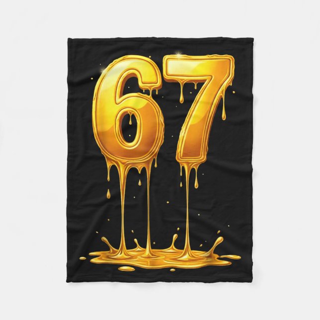 67 Gold Drip Funny Six Seven Meme Boys Kids 6 7 Dr Fleecedecke (Vorderseite)