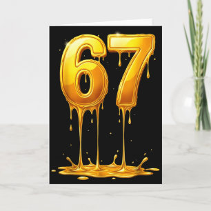 67 Gold Drip Lustig Six Seven Meme Jungen Kinder 6 Karte