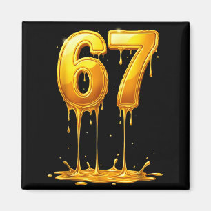 67 Gold Drip Lustig Six Seven Meme Jungen Kinder 6 Magnet