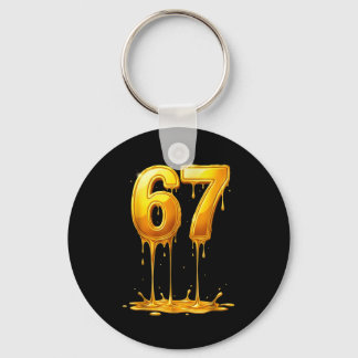67 Gold Drip Lustiges Six Seven Meme Jungen Kinder Schlüsselanhänger