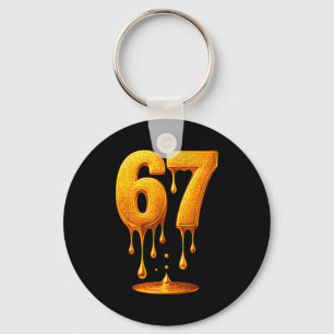 67 Gold Drip Six Seven Lustiges Meme Schlüsselanhänger
