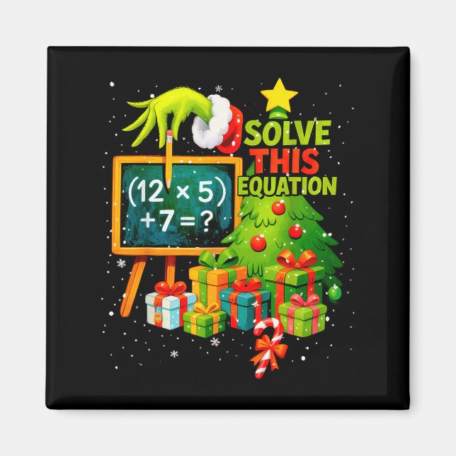 67 Green Teacher Christmas Six Seven Meme Brainrot Magnet (Vorne)
