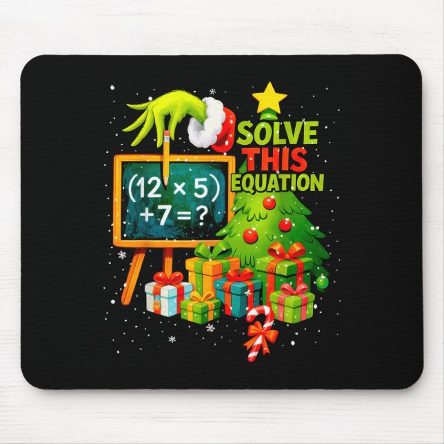 67 Green Teacher Christmas Six Seven Meme Brainrot Mousepad (Vorne)