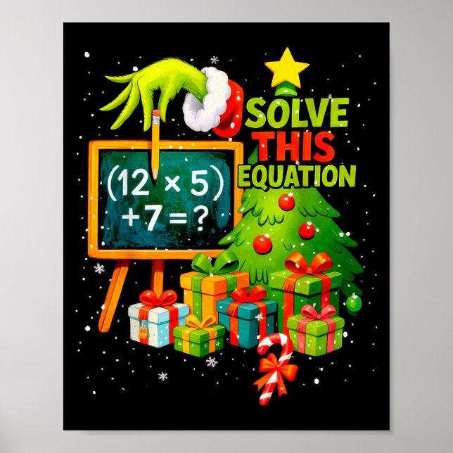 67 Green Teacher Christmas Six Seven Meme Brainrot Poster (Vorne)