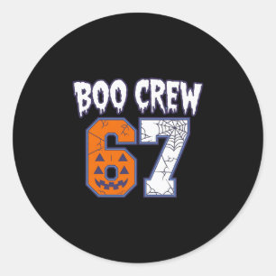 67 Halloween Boo Crew Sport Runder Aufkleber