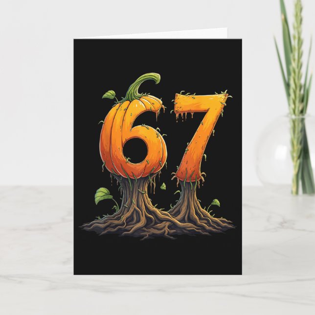67 Halloween Brainrot Meme 6 7 Zahlen Sechs Sieben Karte (Vorderseite)