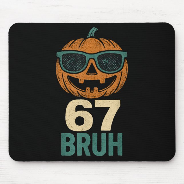 67 Halloween Bruh Kürbis 6-7 Meme Gen Alpha Slang Mousepad (Vorne)