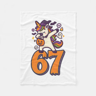 67 Halloween Einhorn Brainrot Meme Sechs Sieben Mä Fleecedecke