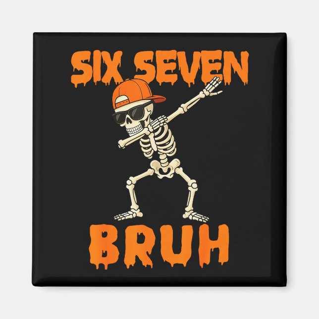 67 Halloween Funny Six Seven Meme Brainrot Pumpkin Magnet (Vorne)