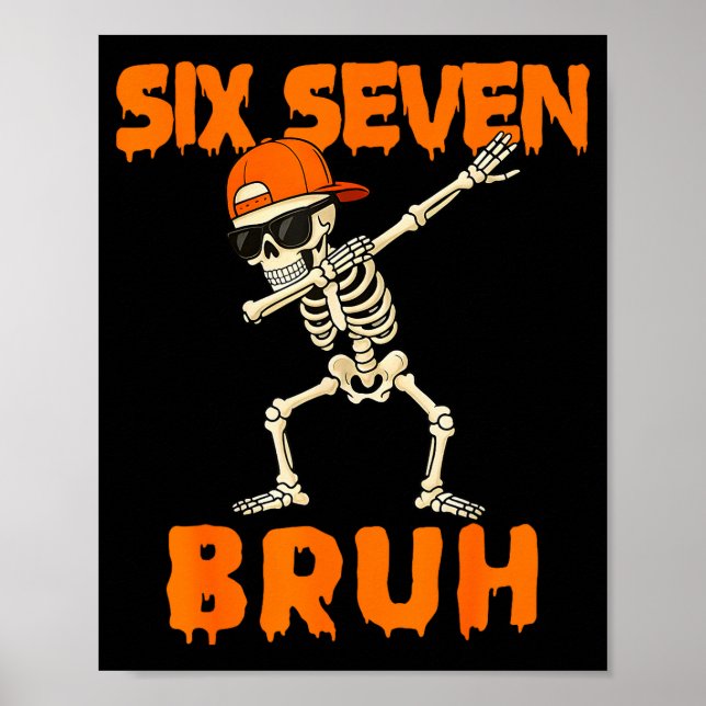 67 Halloween Funny Six Seven Meme Brainrot Pumpkin Poster (Vorne)