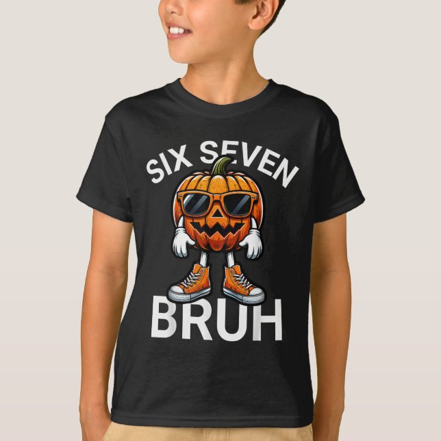 67 Halloween Funny Six Sieben Meme Brainrot Pumpki T-Shirt (Vorderseite)