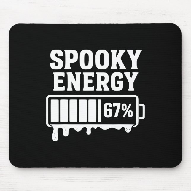 67 Halloween Gruselenergie Brainrot Meme Sechs Sie Mousepad (Vorne)
