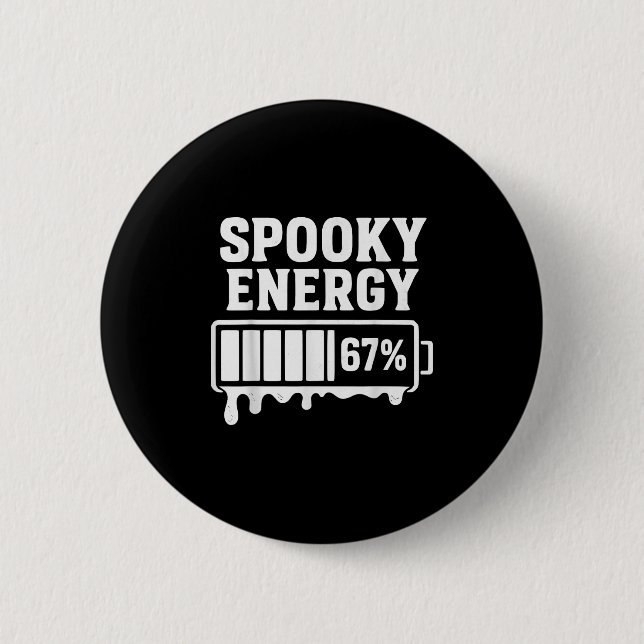 67 Halloween Gruselige Energie Brainrot Meme Sechs Button (Vorderseite)