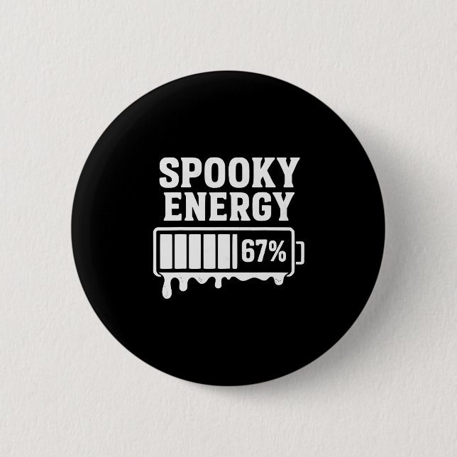 67 Halloween Gruselige Energie Brainrot Meme Sechs Button (Vorderseite)