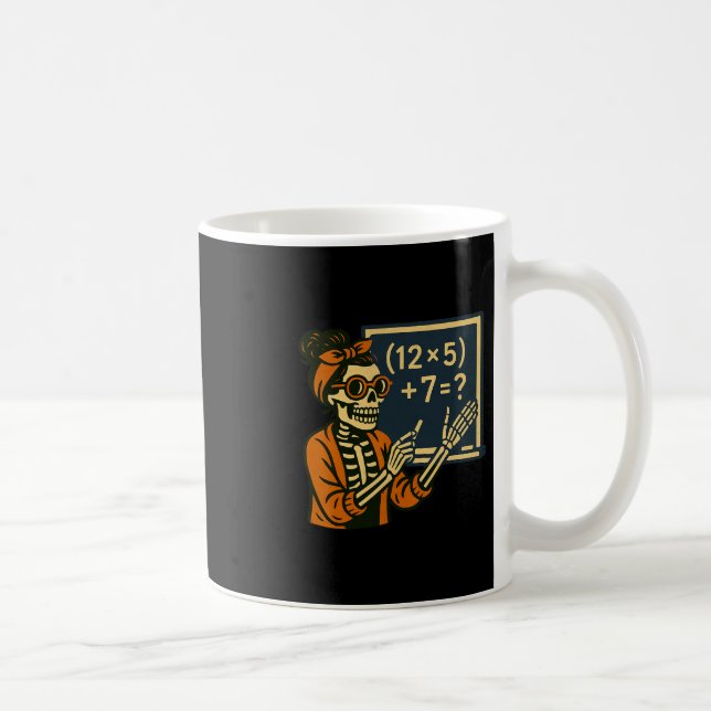 67 Halloween-Lehrer Skeleton Sechs Sieben Meme-Geh Kaffeetasse (Rechts)