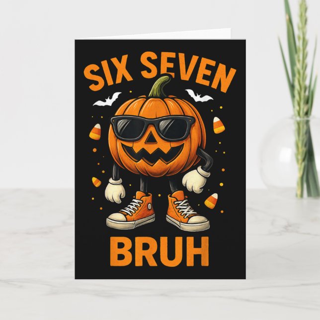 67 Halloween Lustiger Sechs Sieben Meme Brainrot K Karte (Vorderseite)