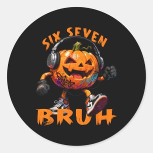 67 Halloween Lustiger Sechs Sieben Meme Brainrot K Runder Aufkleber