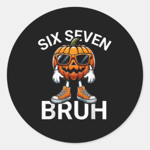 67 Halloween Lustiger Sechs Sieben Meme Brainrot K Runder Aufkleber