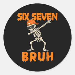 67 Halloween Lustiger Sechs Sieben Meme Brainrot K Runder Aufkleber