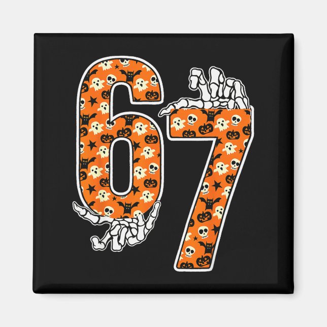 67 Halloween Meme 6 7 Numbers Six Seven Funny Kids Magnet (Vorne)
