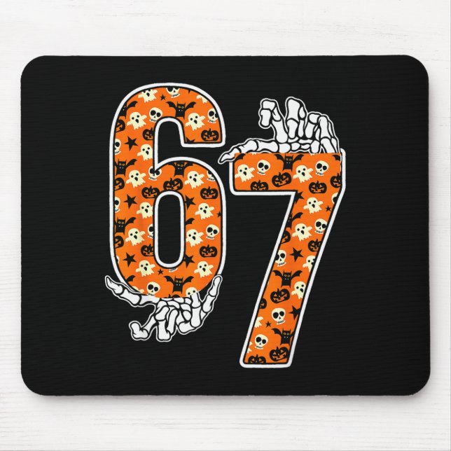 67 Halloween Meme 6 7 Numbers Six Seven Funny Kids Mousepad (Vorne)