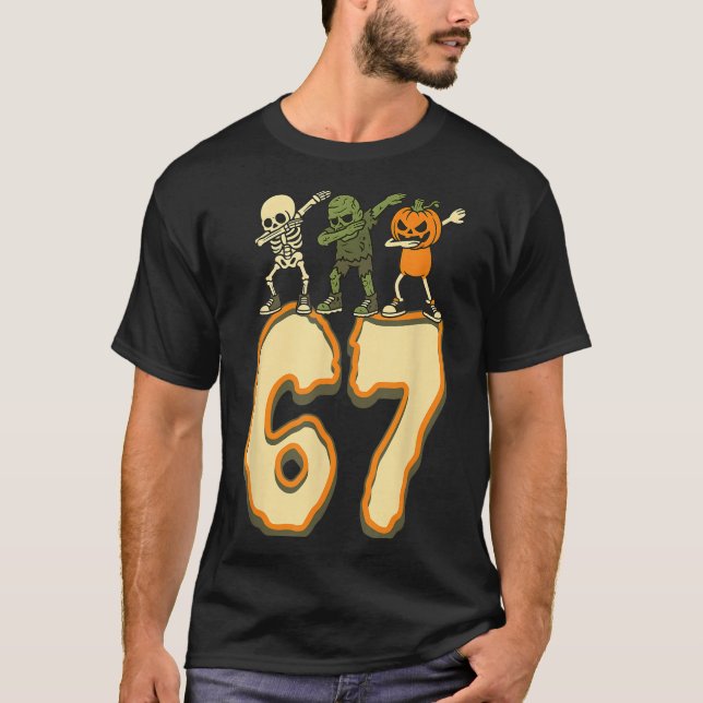 67 Halloween Meme 6 7 Numbers Six Seven Funny Kids T-Shirt (Vorderseite)