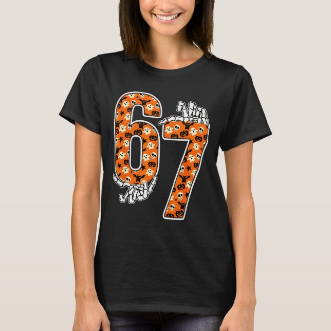 67 Halloween Meme 6 7 Numbers Six Seven Funny Kids T-Shirt (Vorderseite)
