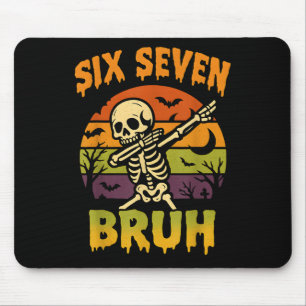 67 Halloween Meme 6 7 Skelett Sechs Sieben Zahlen Mousepad