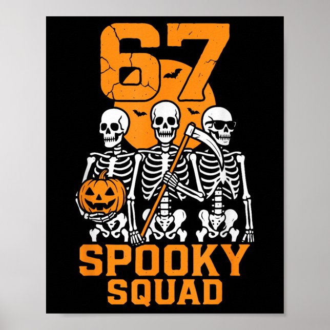 67 Halloween Meme 6 7 Zahlen Sechs Sieben Kinder S Poster (Vorne)