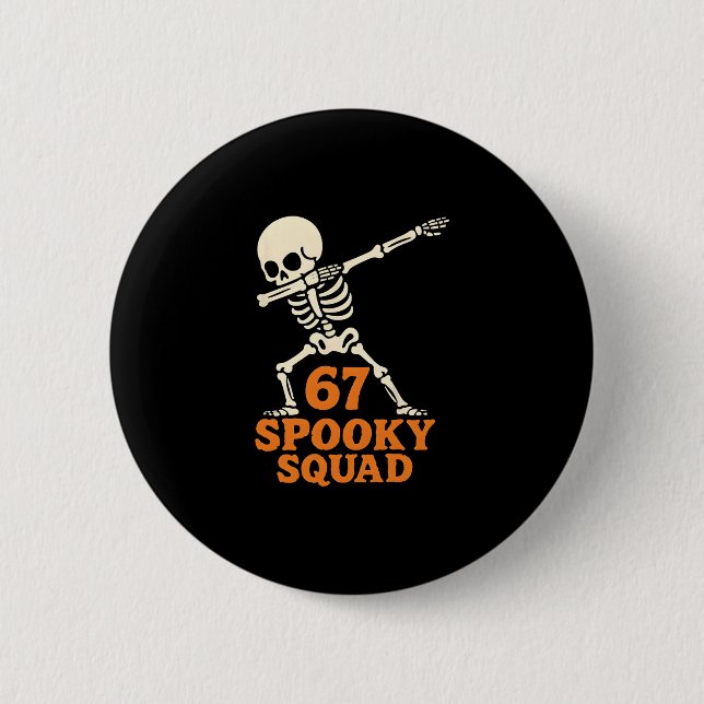 67 Halloween Meme 6 7 Zahlen Sechs Sieben Lustige  Button (Vorderseite)