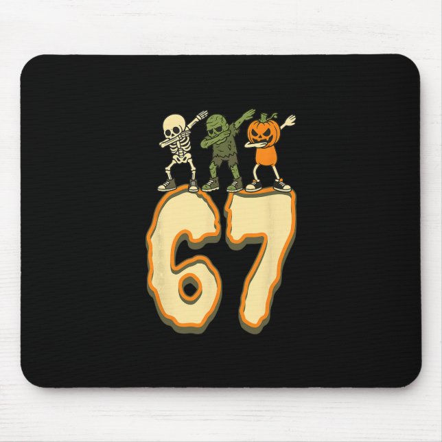 67 Halloween Meme 6 7 Zahlen Sechs Sieben Lustige  Mousepad (Vorne)