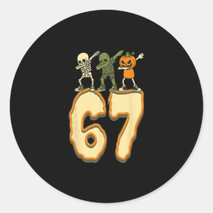 67 Halloween Meme 6 7 Zahlen Sechs Sieben Lustige Runder Aufkleber