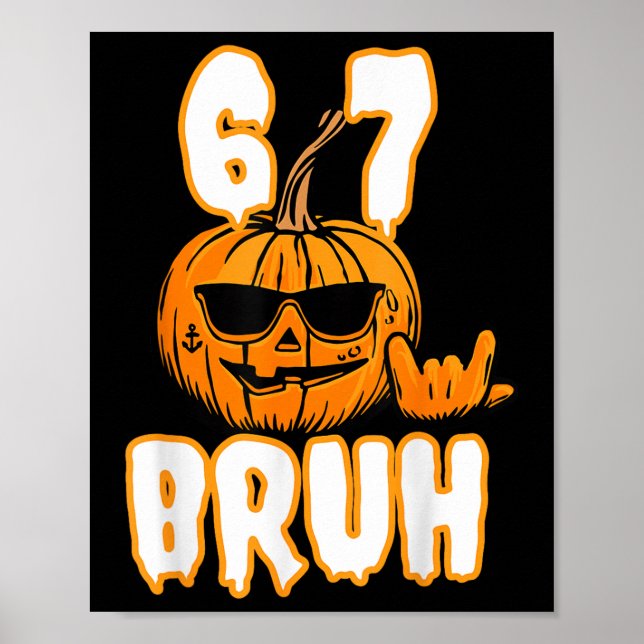 67 Halloween-Meme-Brain-Rot-Kostüm Kinder 6-7 Sech Poster (Vorne)