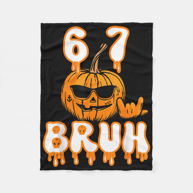 67 Halloween-Meme-Brainrot-Kostüm Kinder 6-7 Sechs Fleecedecke (Vorderseite)