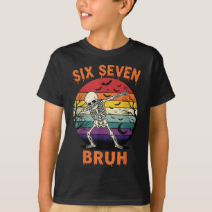 67 Halloween-Meme Sechs Sieben Skelett Zahlen Lust T-Shirt