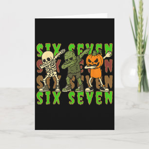 67 Halloween Meme Six Seven Dabbing Skelett Zombie Karte