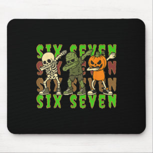 67 Halloween Meme Six Seven Dabbing Skelett Zombie Mousepad